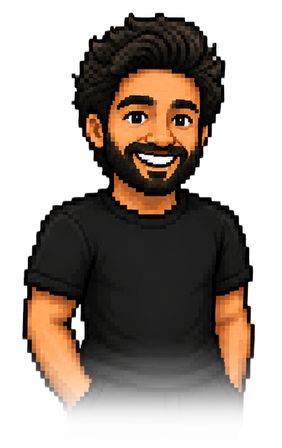 Avatar pixel art de miembro del equipo Monkey Games sonriendo