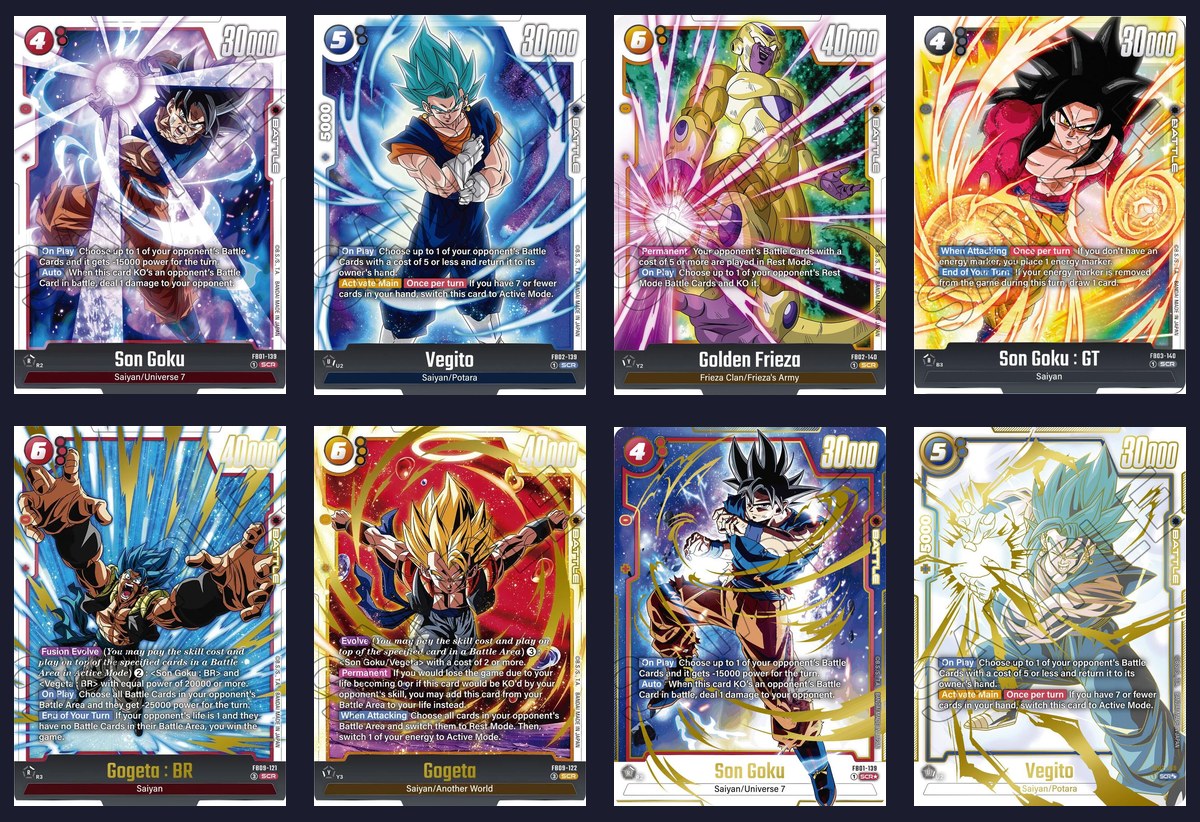 Colección de cartas de Dragon Ball Super Card Game