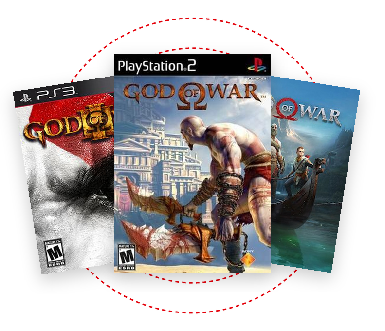 Carátulas de juegos de God of War