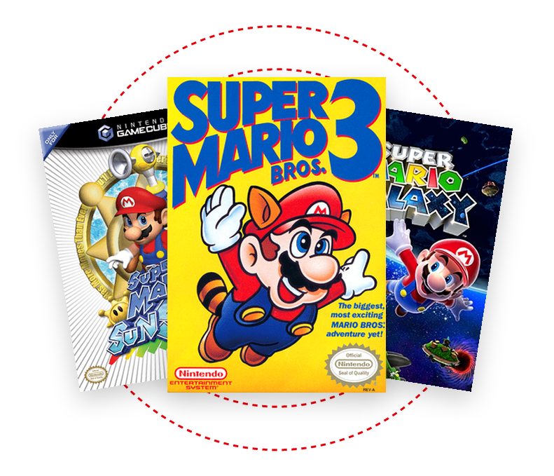 Carátulas de juegos de Super Mario