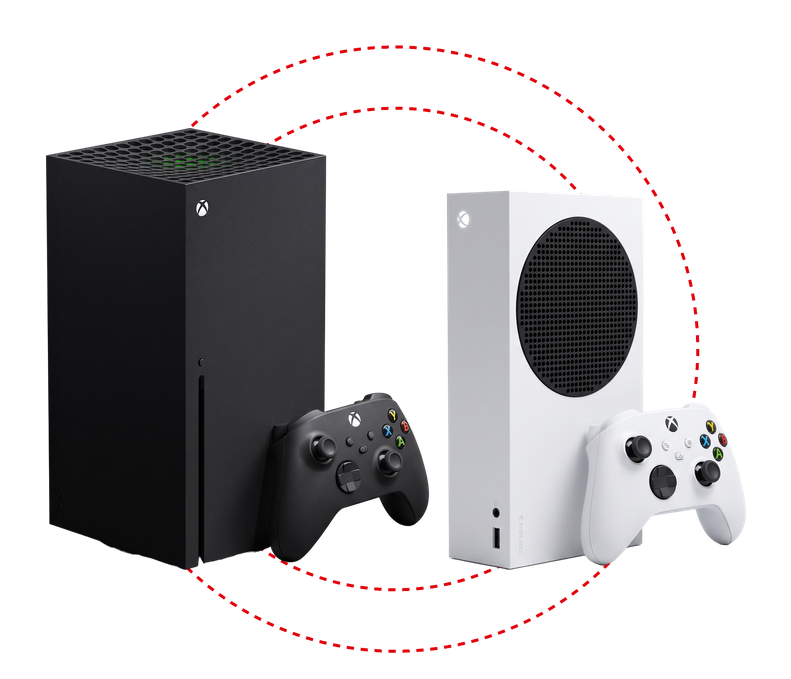 Consolas Xbox Series X y Series S con mandos