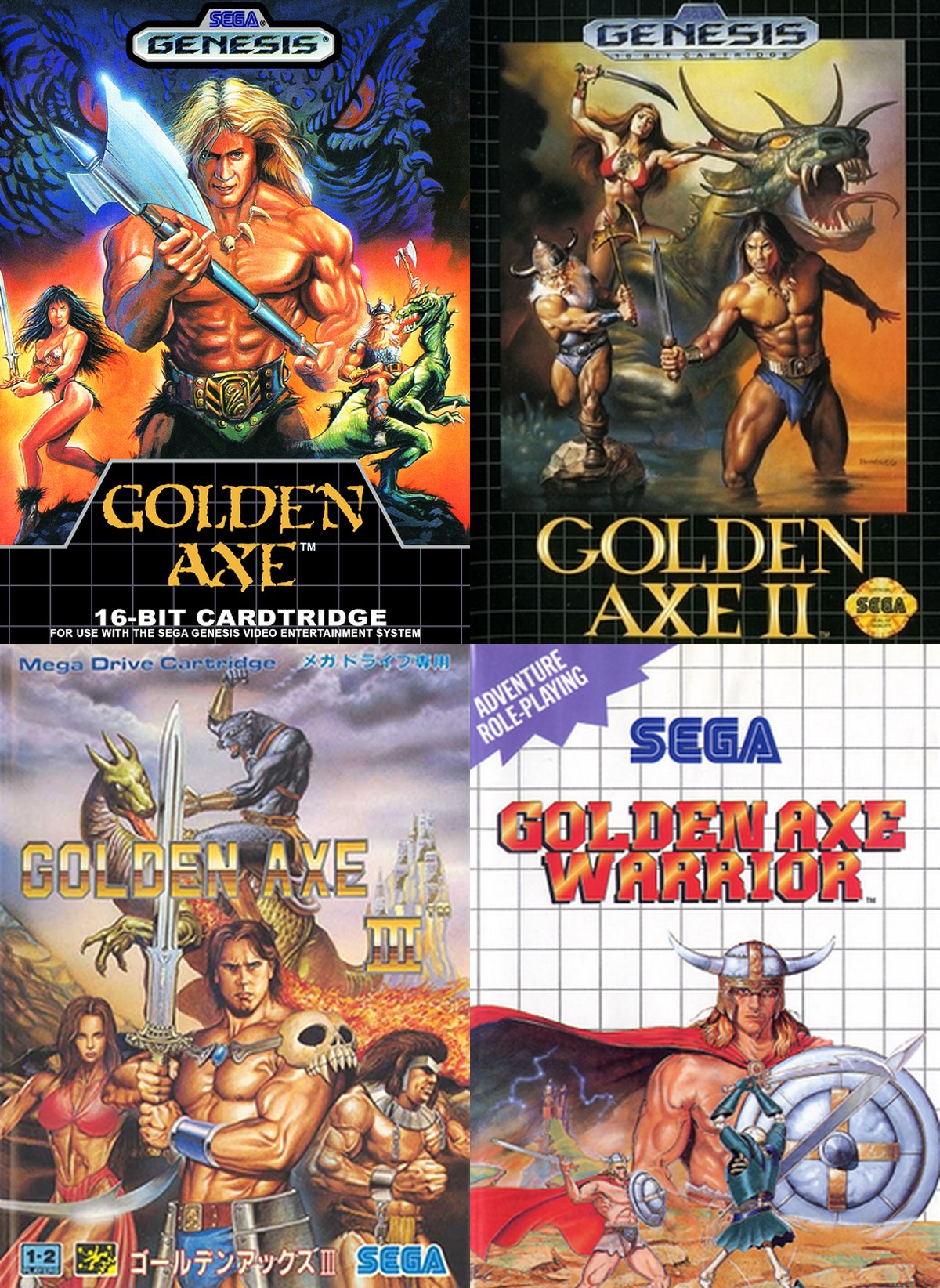 Colección de carátulas de videojuegos de Golden Axe
