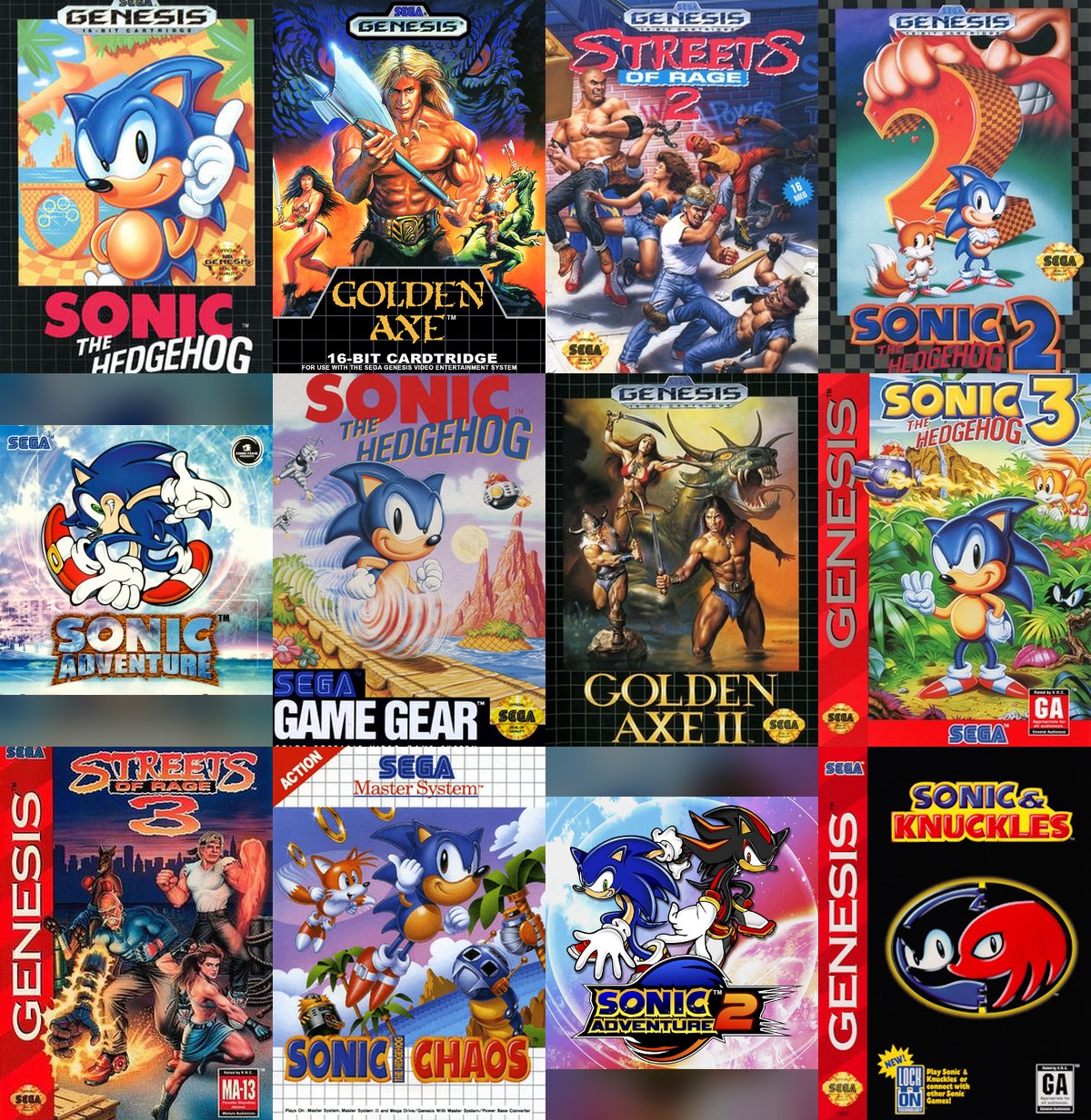 Colección de carátulas de videojuegos de SEGA