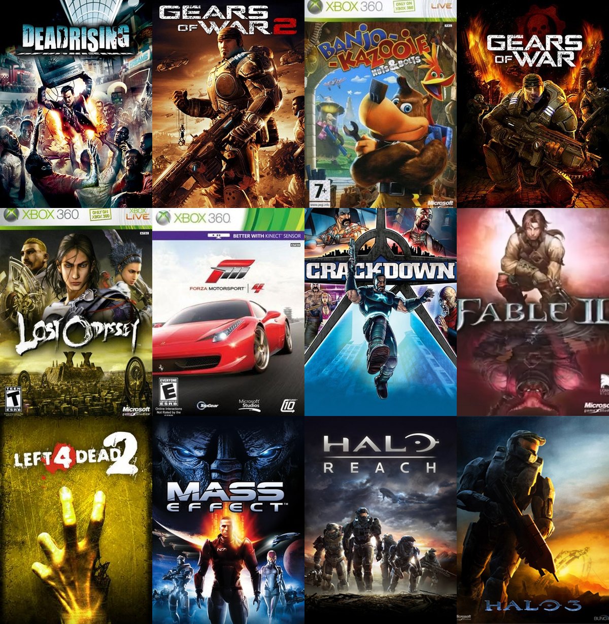 Carátulas de videojuegos de Xbox 360