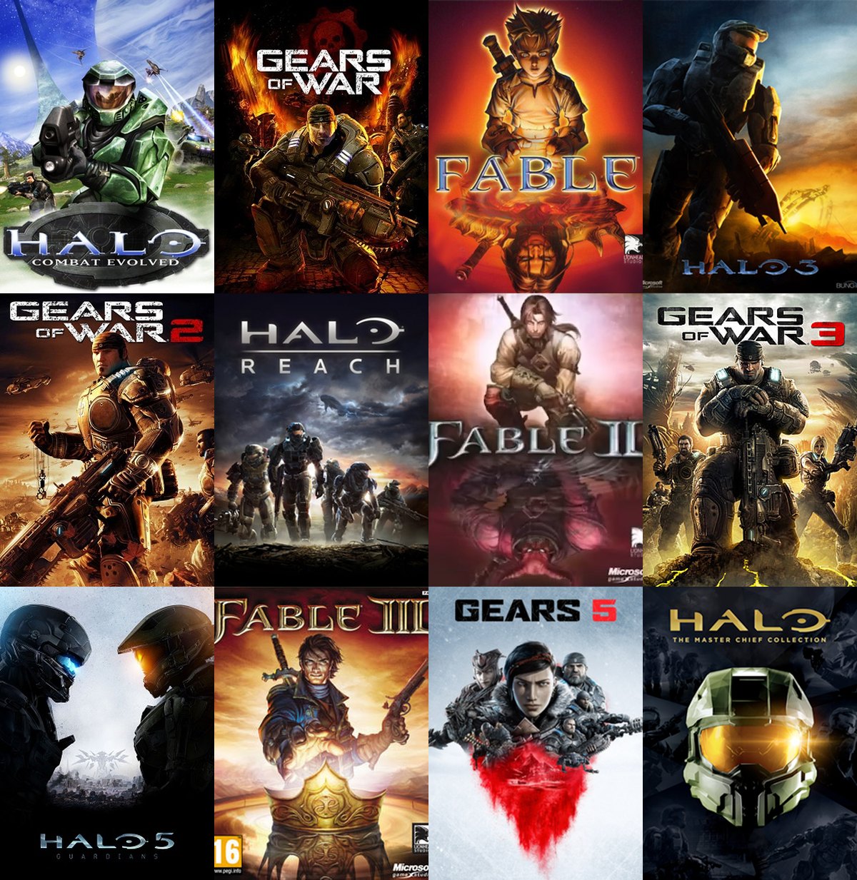 Colección de carátulas de videojuegos de Xbox