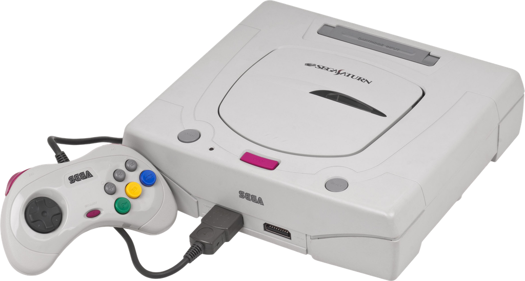 Consola SEGA Saturn japonesa blanca con mando